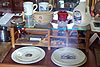 Antique plates and glassware