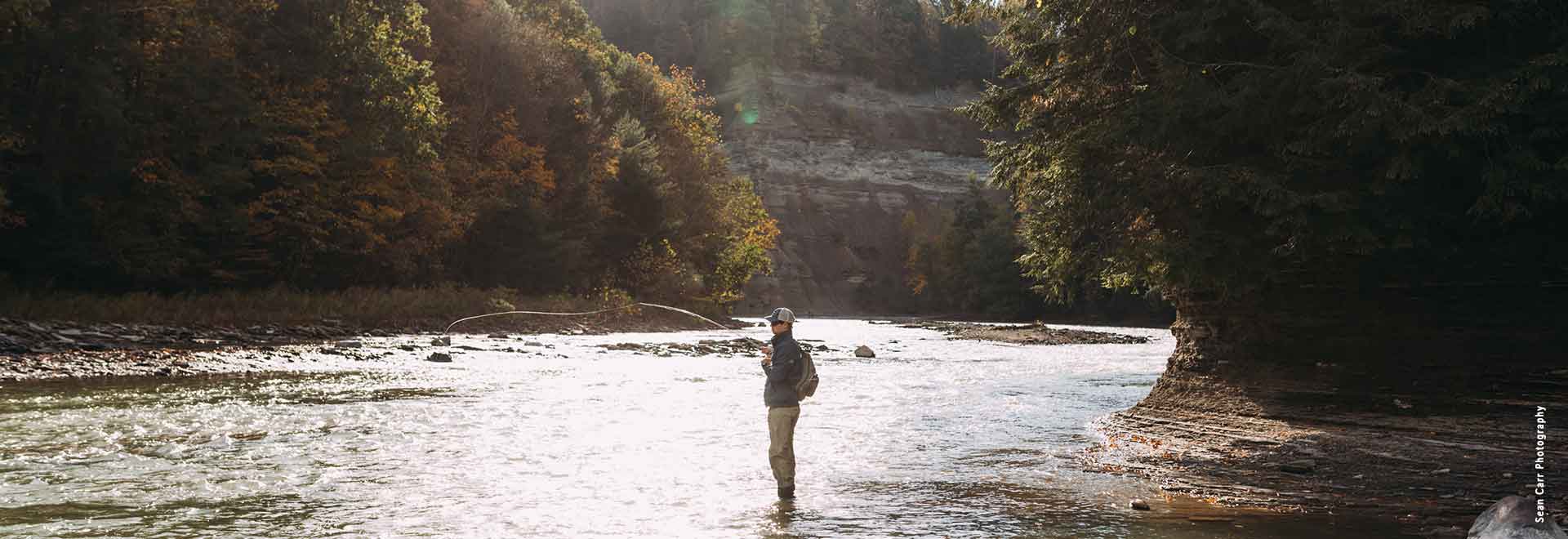 Fly Fishing on the Cattaraugus Creek in Zoar Valley with Adventure Bound OnTheFly